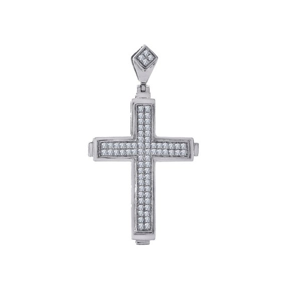 0.50 Carat Channel Set Round Diamond Cross Pendant